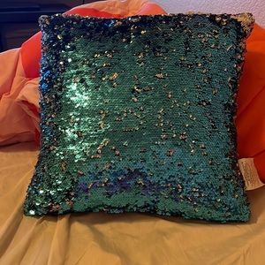 Shiny flip sequins. Throw pillow